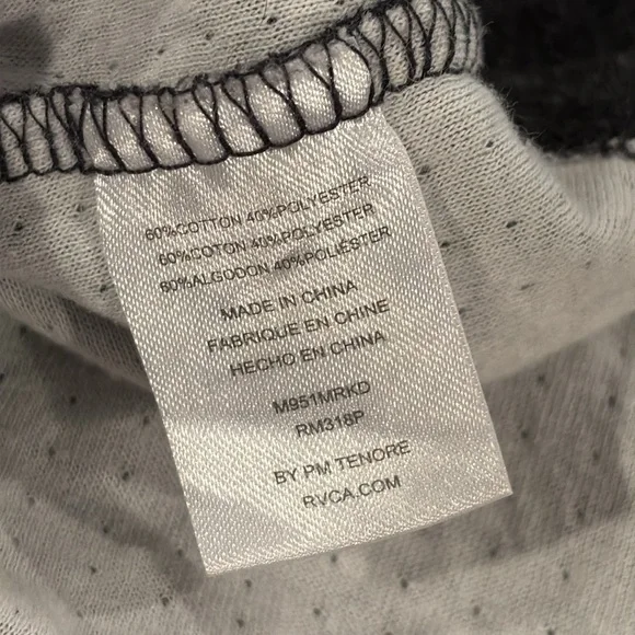 RVCA men’s grey pullover hooded shirt size large - Picture 8 of 8